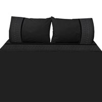 Juego De Sabanas 1 Plaza Dark Broderie Negro 300 Hilos