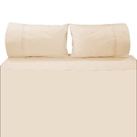 Juego De Sabanas Full Broderie Clasico Crudo 200 Hilos