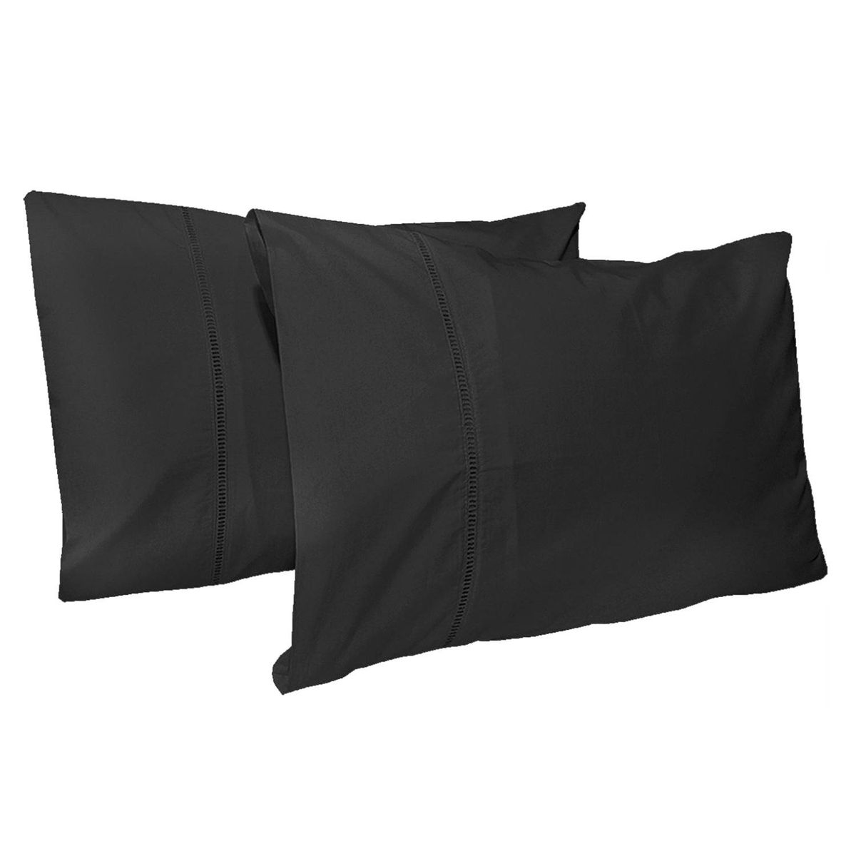 VICTORIANAS - Juego De Sabanas 1 Plaza Dark Deshilado Negro 300 Hilos