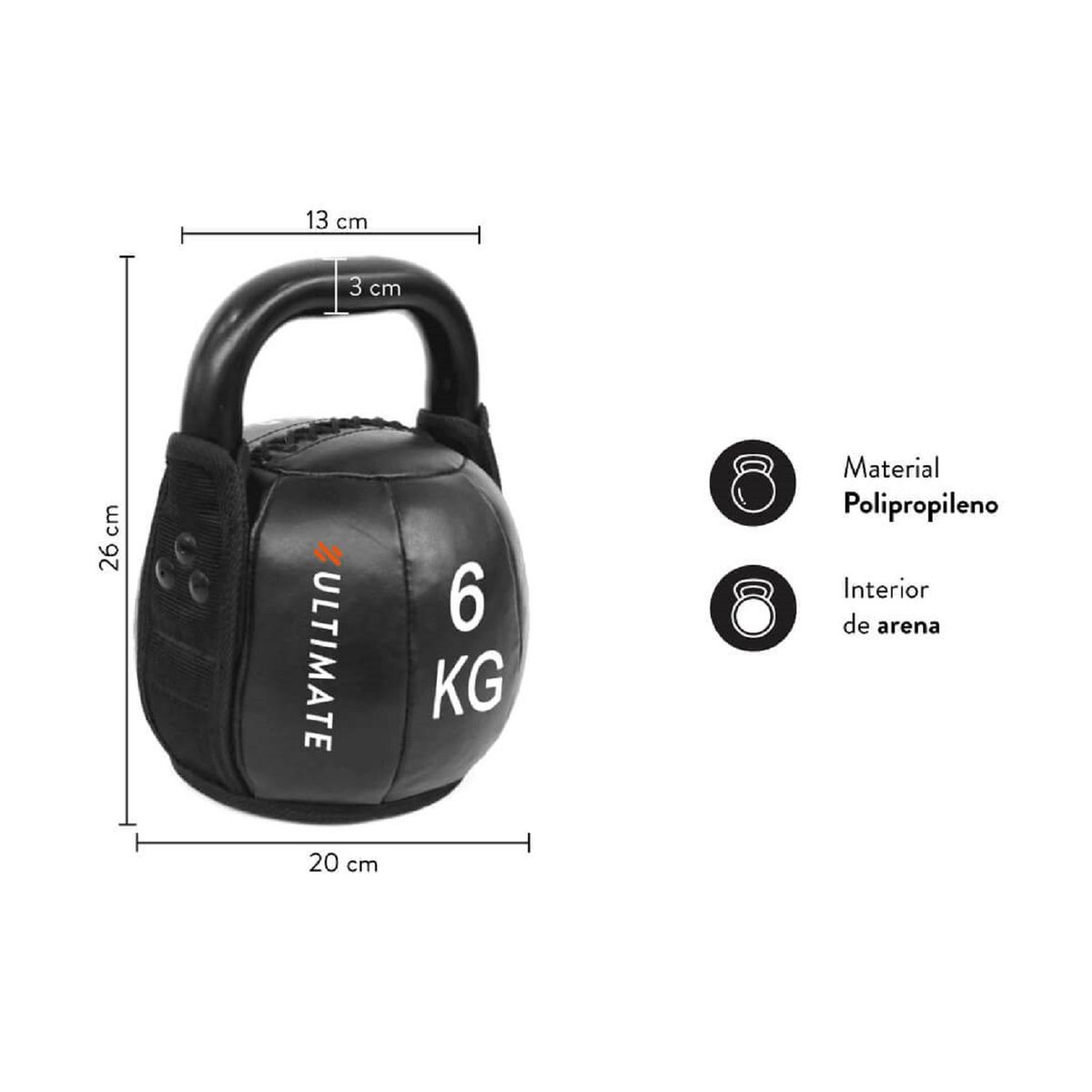ULTIMATE FITNESS - Kettlebell Soft Pro 6 Kg