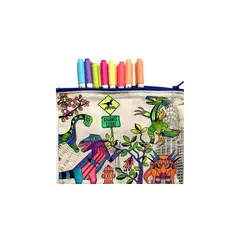 EMPORIO CURANIPE - Set para pintar Estuche Dino 8 Marcadores Textiles