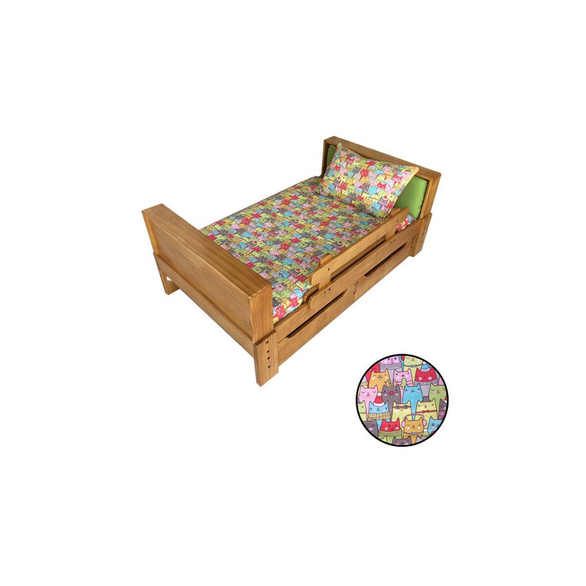 GROWME - Funda cubrecamas pequeña 120 x 140 cms GATITOS COLORES Infantil niños