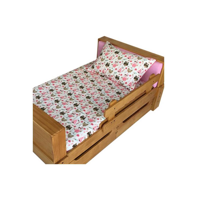 GROWME - Funda cubrecamas pequeña 120 x 140 cms PINK TIPI ANIMALS Infantil niño