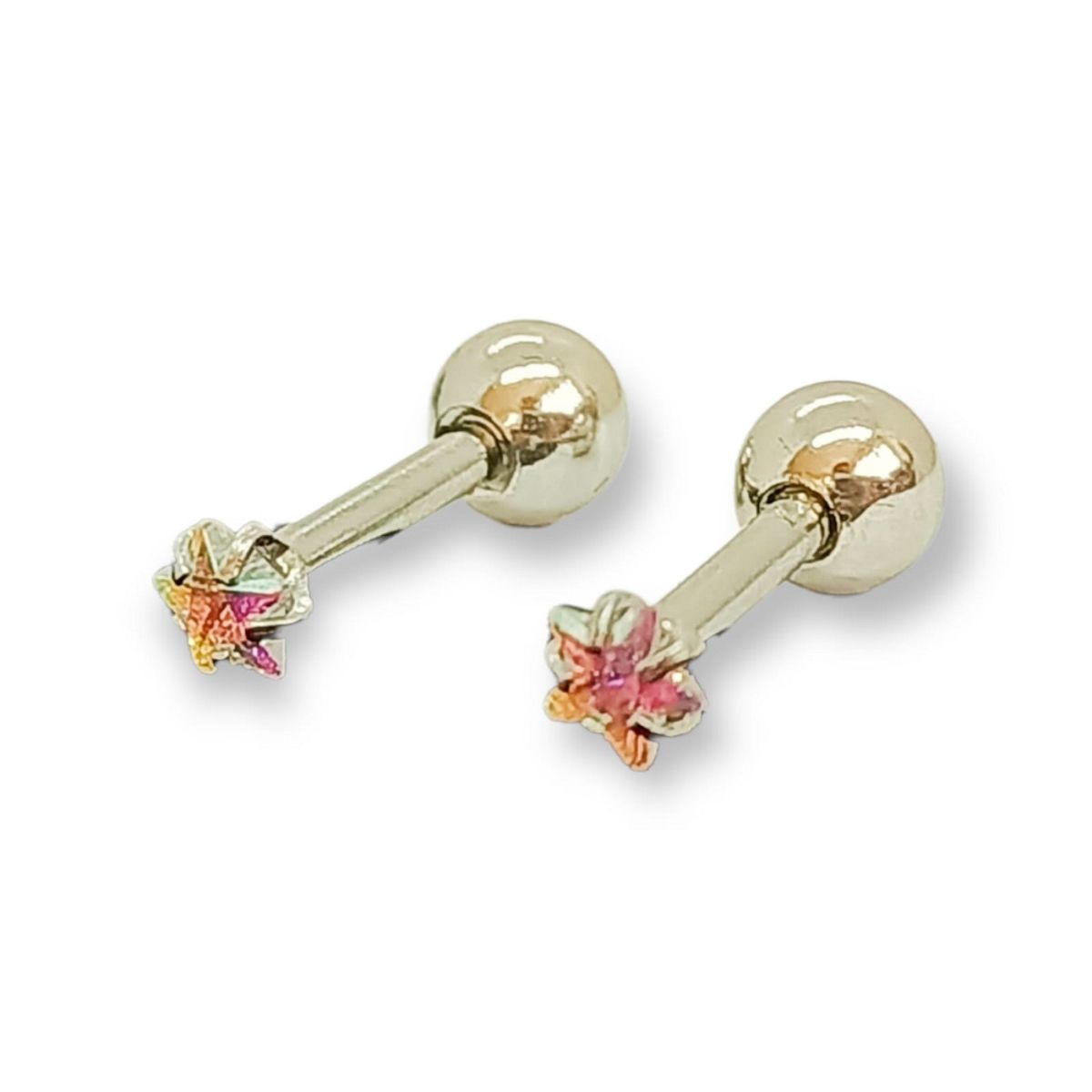 ELBAULDEJUMA - Aros punto de luz tornasol 3mm seguridad tuerca hipoalergénico helix