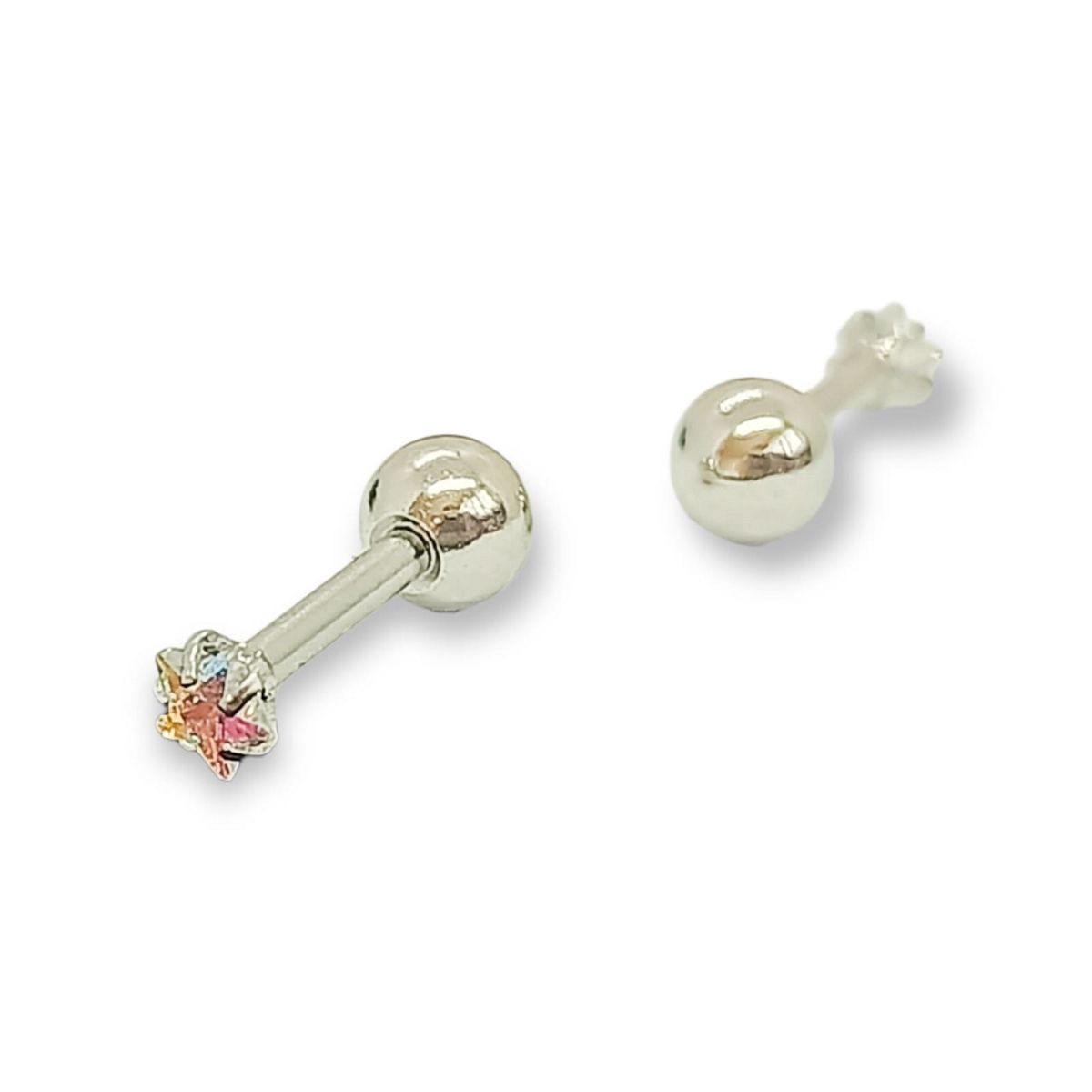 ELBAULDEJUMA - Aros punto de luz tornasol 3mm seguridad tuerca hipoalergénico helix