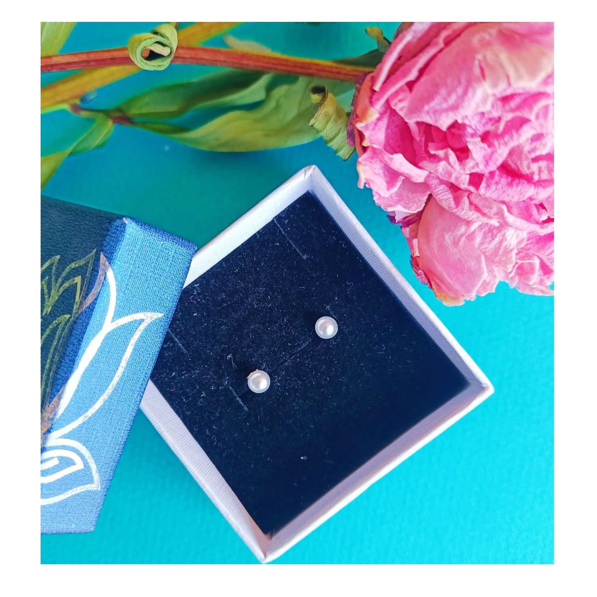 ELBAULDEJUMA - Aros seguridad tornillo puntos perlas hipoalergénicos plateados