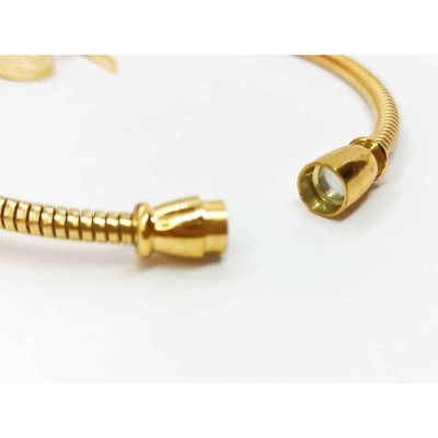 Imagen 2 del producto Pulsera magnetica Virgen Guadalupe y Cruz acero chapado oro 18kl