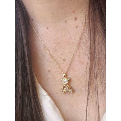 Imagen 2 del producto Colgante oso zirconia chapado en oro 18k punto de luz
