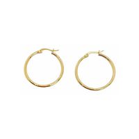 Argollas Hoop Clasica 25mm Chapado En Oro 18k Hipoalergenica