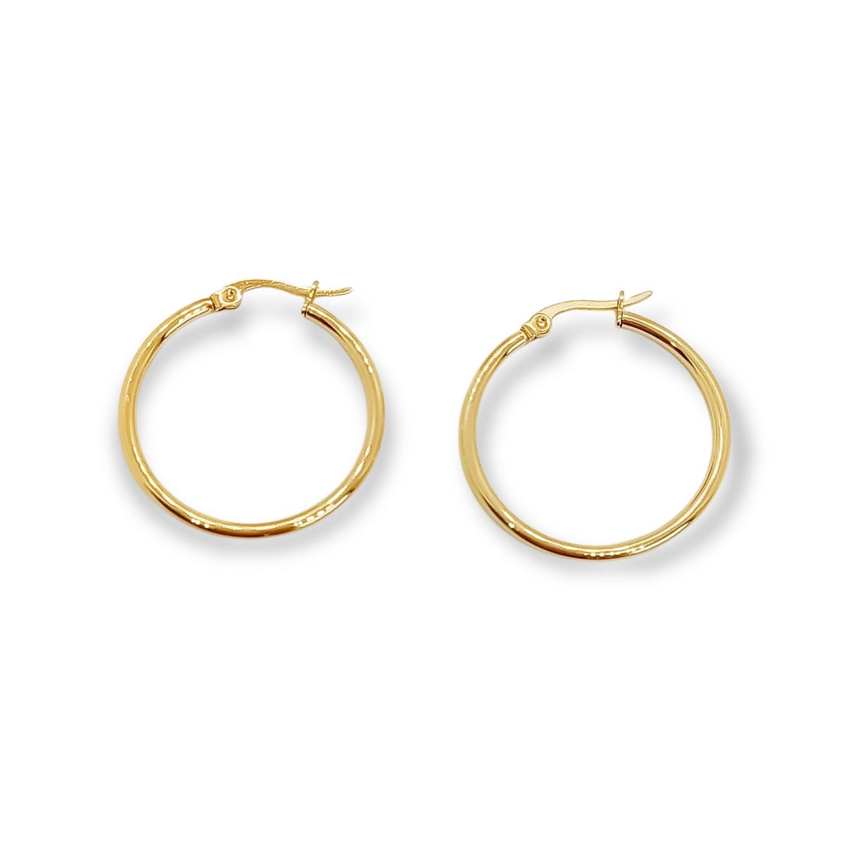 ELBAULDEJUMA - Argollas Hoop Clasica 25mm Chapado En Oro 18k Hipoalergenica