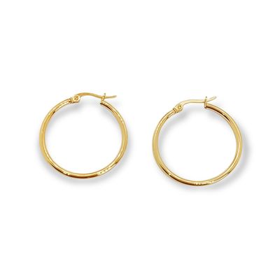 Imagen 2 del producto Argollas Hoop Clasica 25mm Chapado En Oro 18k Hipoalergenica