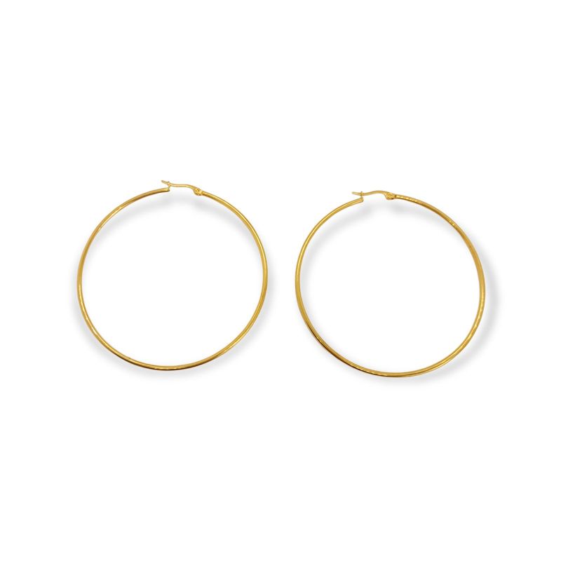 ELBAULDEJUMA - Argollas grandes redondas 65 mm enchapado en oro 18k