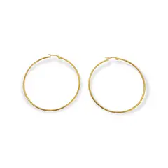 ELBAULDEJUMA - Argollas grandes redondas 65 mm enchapado en oro 18k