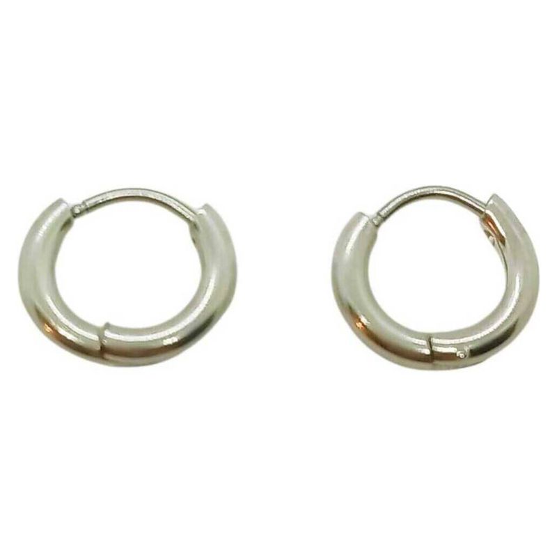ELBAULDEJUMA - Pendientes argollas 8mm acero inoxidable