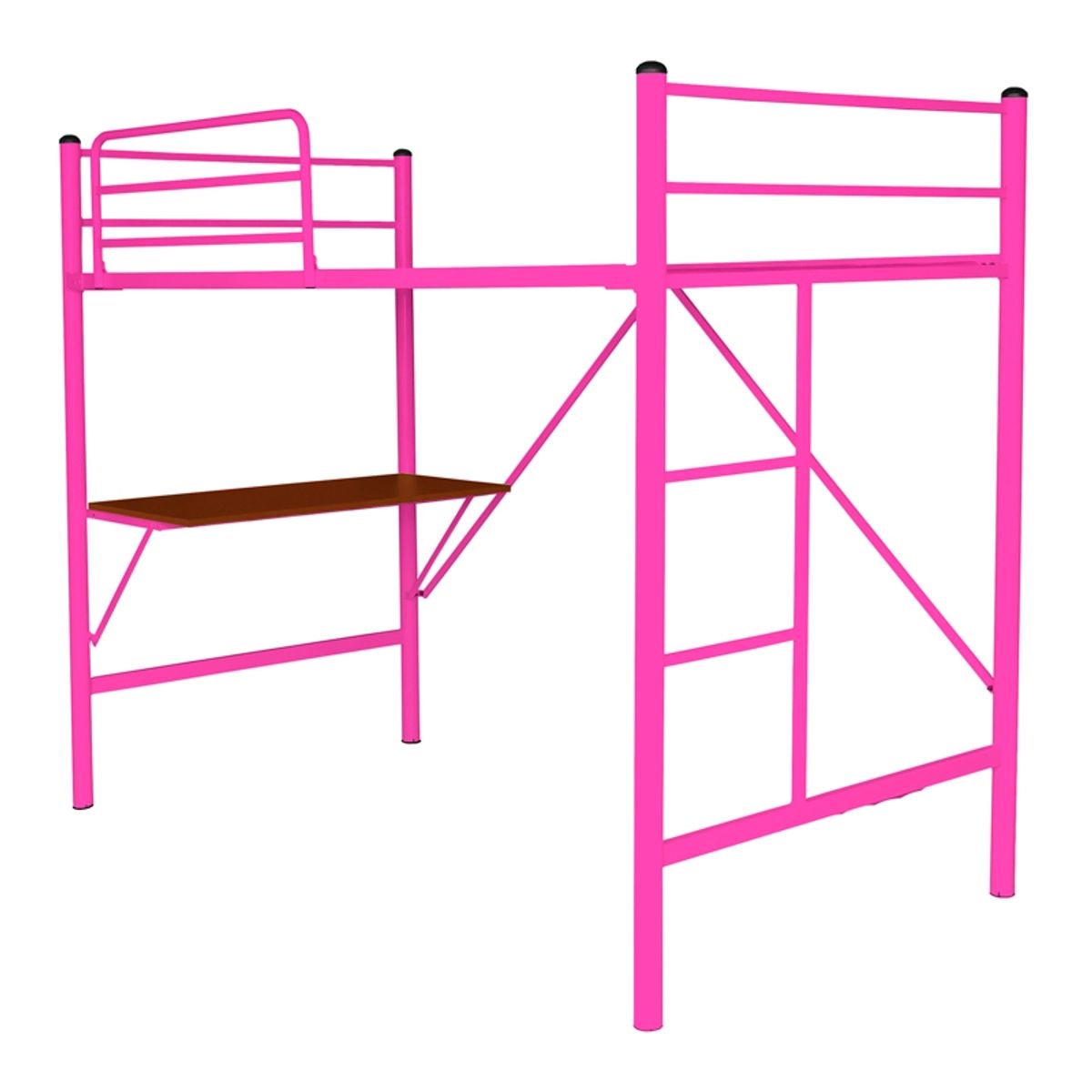 FUTONES Y MUEBLES - Cama Alta 1 Plaza Con Escritorio