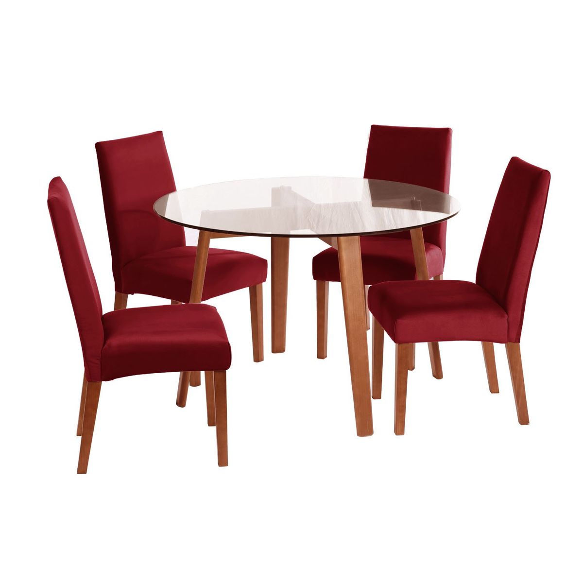 LATAM HOME - JUEGO DE COMEDOR VALENCIA SCADIZ TELA BURDEO