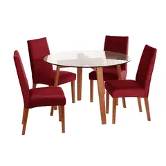 LATAM HOME - JUEGO DE COMEDOR VALENCIA SCADIZ TELA BURDEO