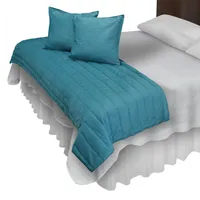 Piecera Con Fundas Sk Velvet Turquesa Reversible