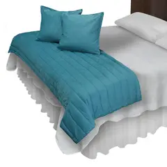 MALLORCA - Piecera Con Fundas Sk Velvet Turquesa Reversible