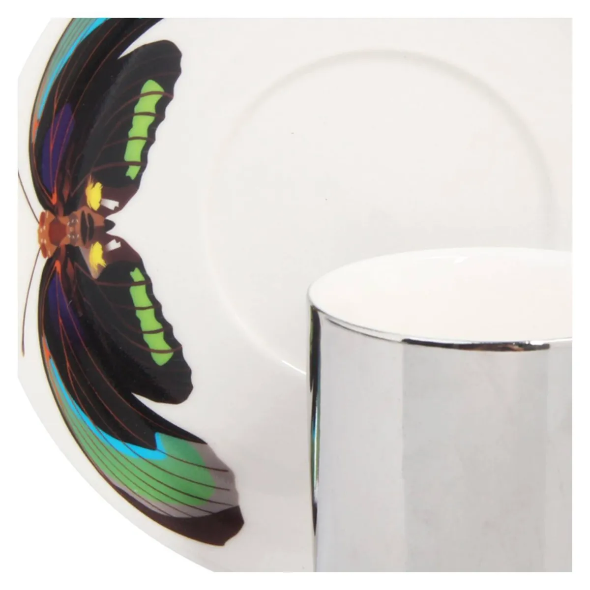 MALLORCA - Taza Café Con Plato Reflejo Verde 2 Pzas