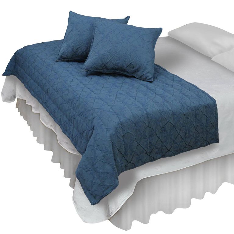 Piecera Con Fundas Sk Barroco Azul Reversible