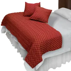 MALLORCA - Piecera Con Fundas Sk Rombos Burdeo Reversible