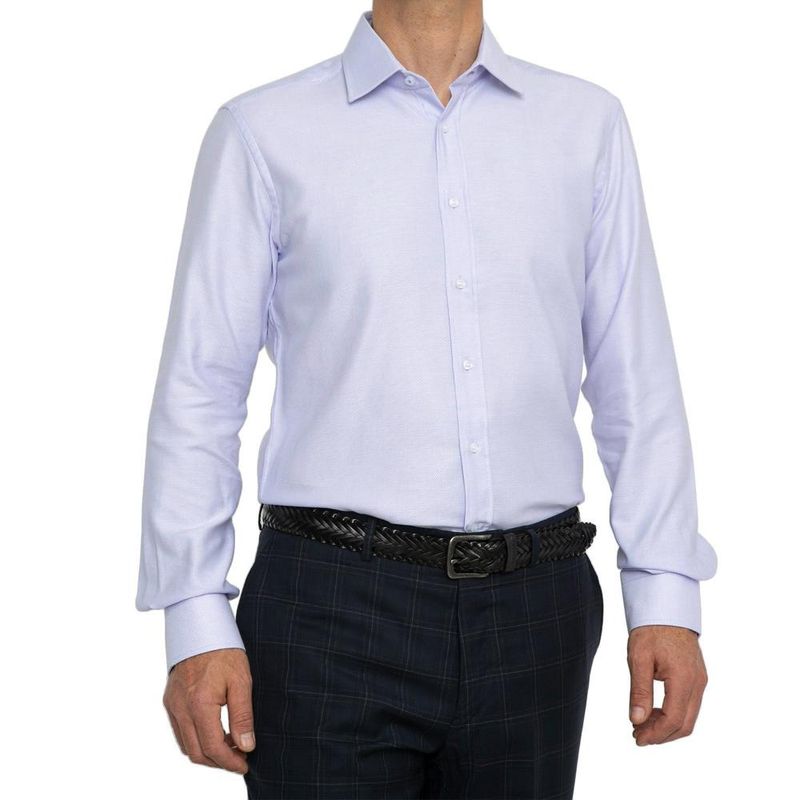 VANDINE - Camisa Texturada Lila Cuello Torino Etiqueta Negra VANDINE