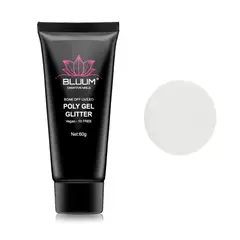 BLUUM - Polygel Glitter Blanco 60gr - Gel Para Uñas