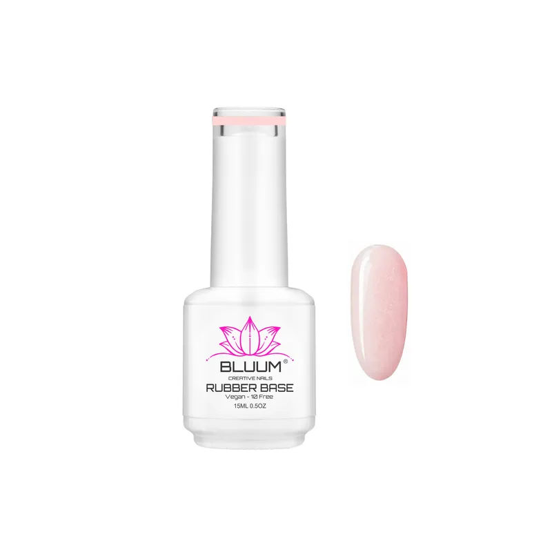 BLUUM - Base Rubber Permanente Rosado Glitter 15ml