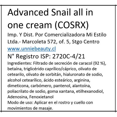 Imagen 2 del producto Crema 92 porciento Baba De Caracol - 100Ml.,