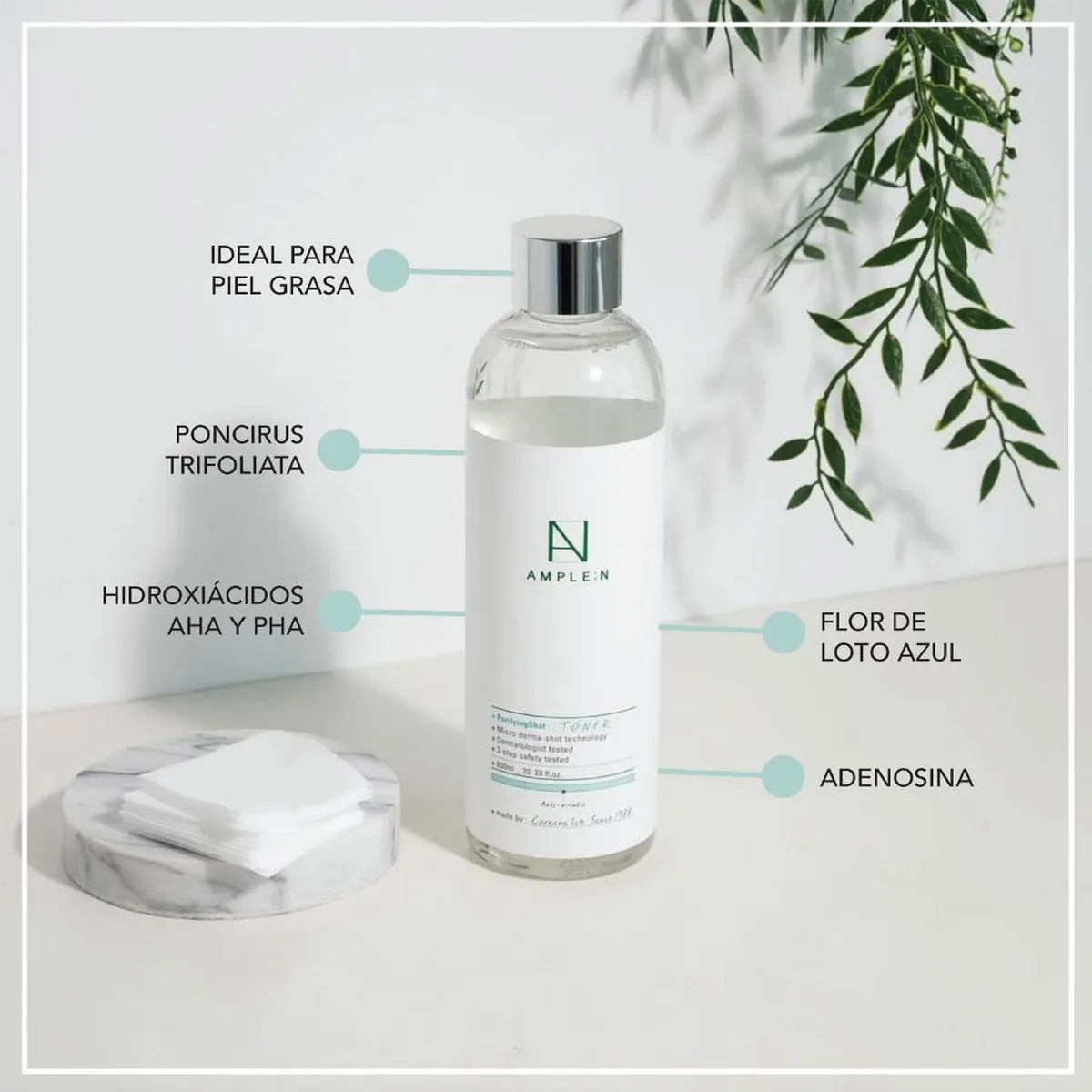 AMPLEN - Tónico Astringente Amplen AHA y BHA 600ml.-