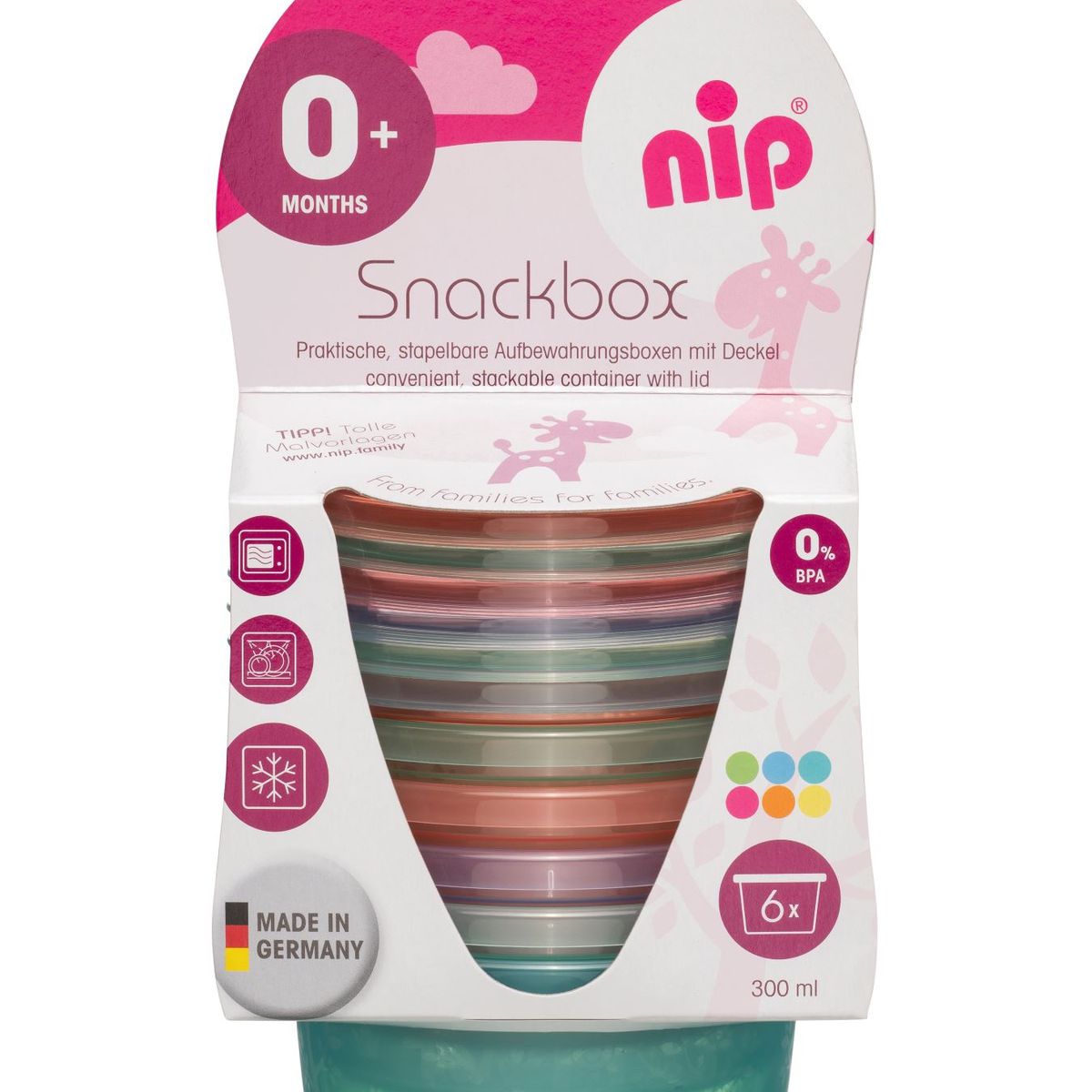 NIP - Pocillos Snack Pack 6 Con Tapas Nip
