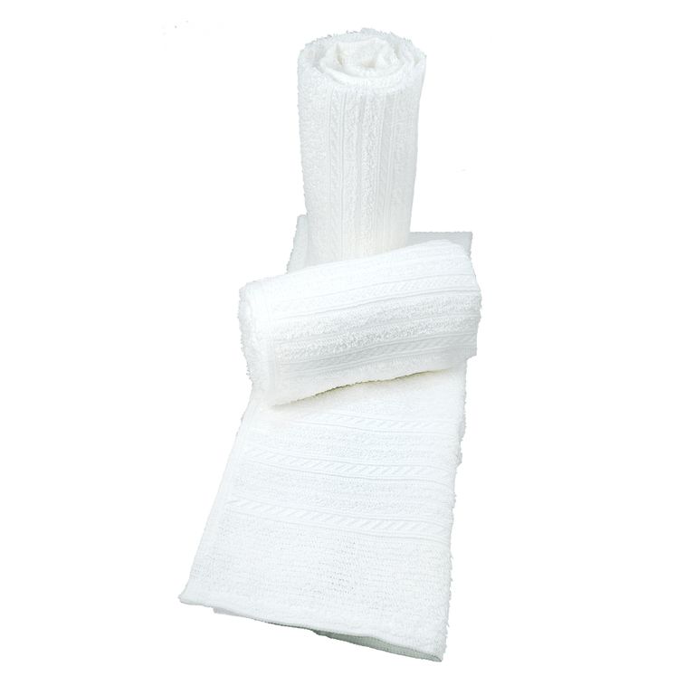Set 3 toallas de Rostro Escala Blanco 40x65 cm - 28O G/M2 -