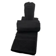 TEKA - Set 3 toallas de Rostro Escala Negro 40x65 cm - 28O G/M2 -