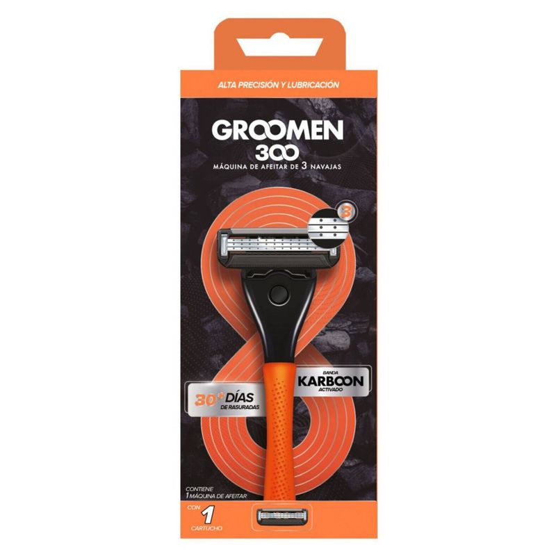 GROOMEN - Máquina Afeitar Groomen 300 1 Cartucho 3 Navajas