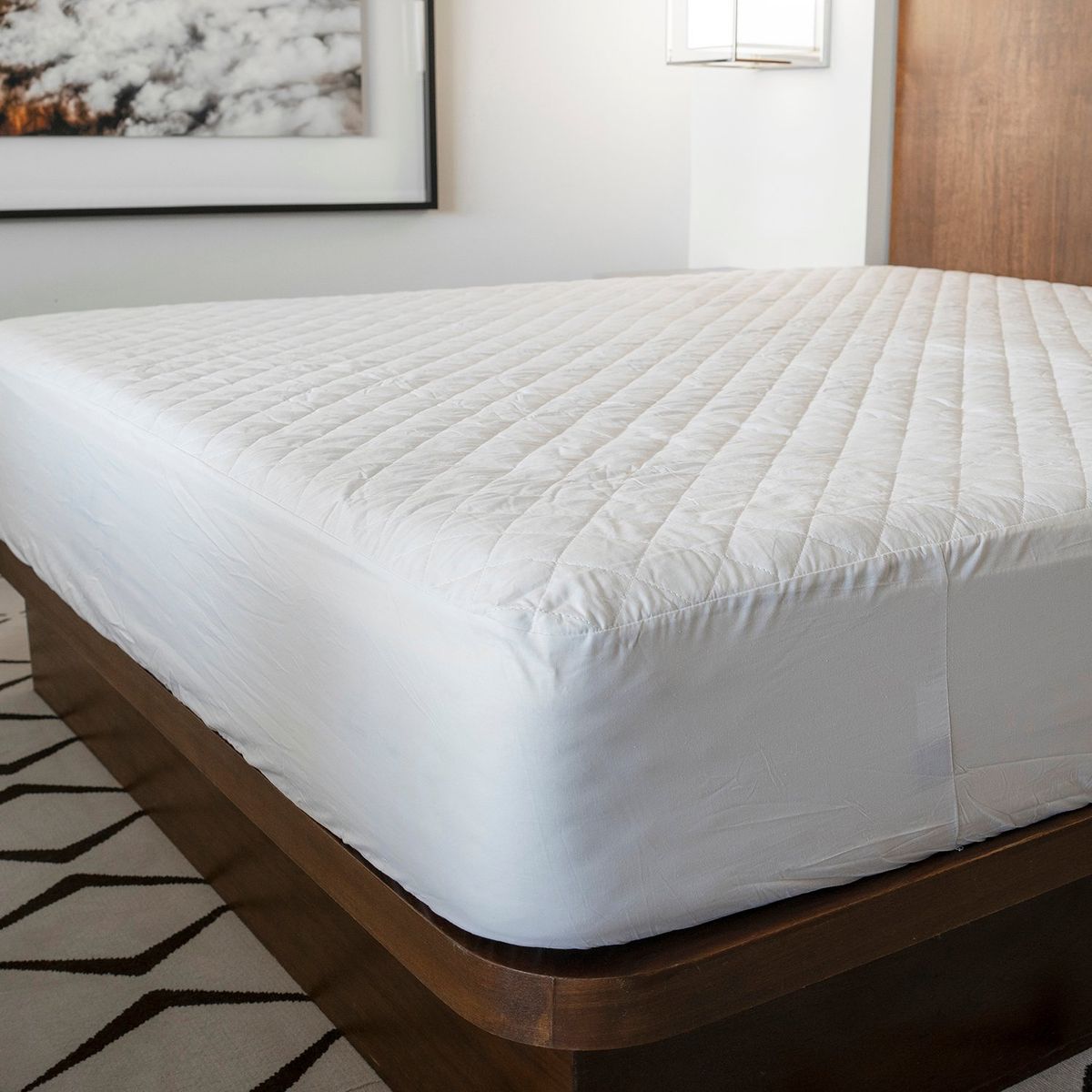 HOHOS CASA - Protector de colchón Super King acolchado e impermeable con fuelle