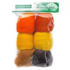 ANILINAS MONTBLANC - Pack 60 Grs Lana Corriedale 28 Micras - Naranja
