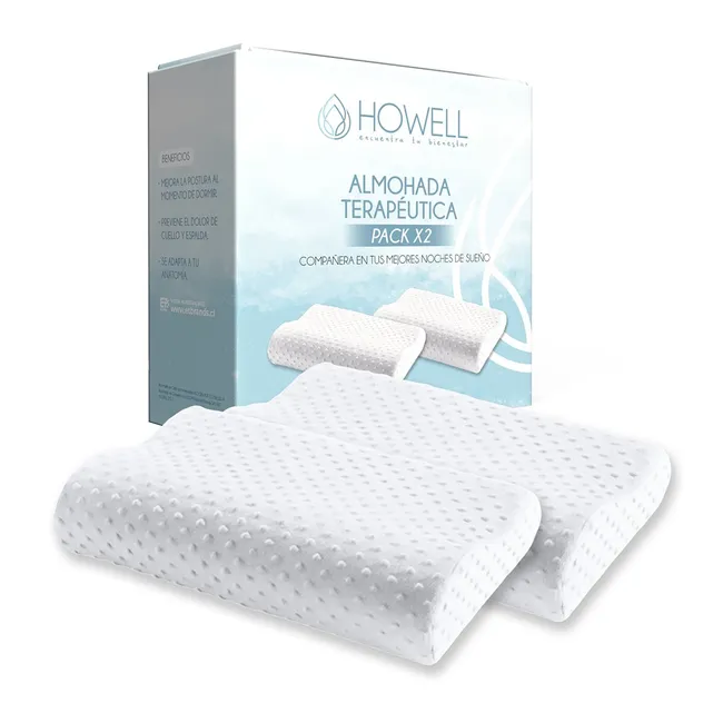 HOWELL - Pack X2 Almohada Memory Cervical Ortopédica Con Memoria