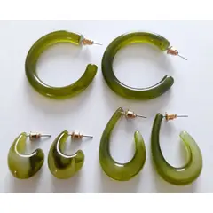CATHALIFAUDJOYAS - Conjunto aros resina