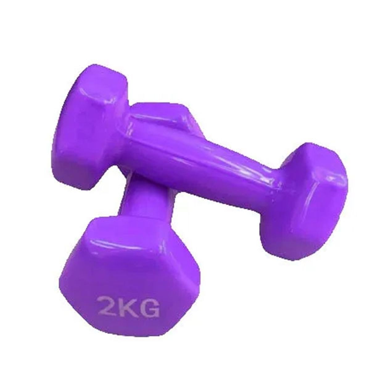 CRUSEC - Pack 2 Mancuernas De 2kg C/u (Morado) Antideslizantes