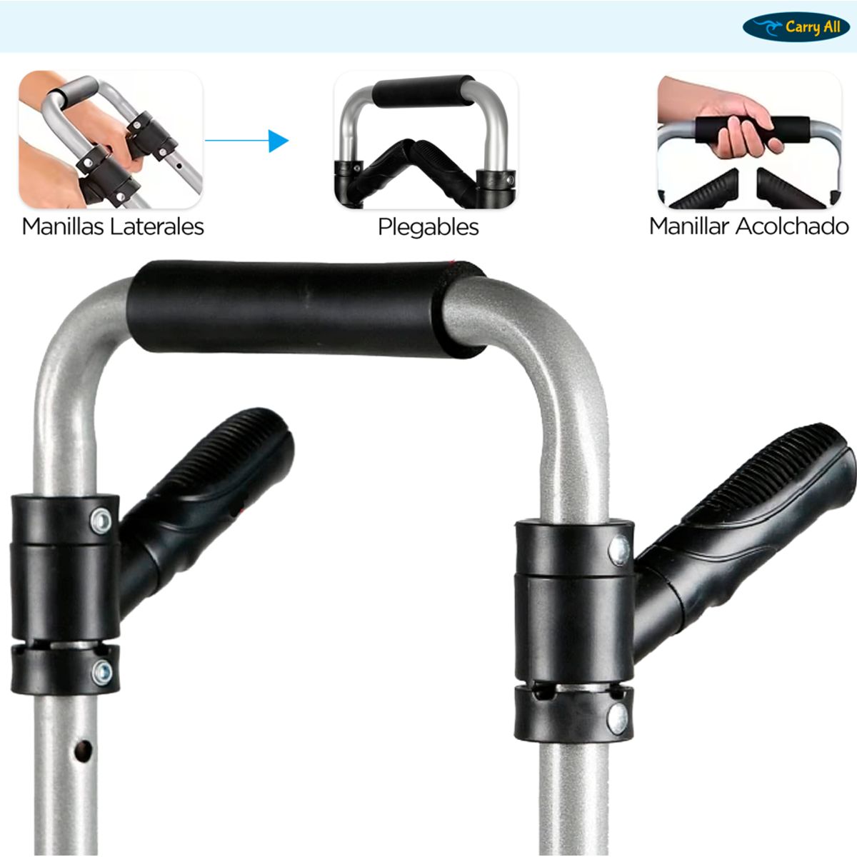 CARRY ALL - Carro de Carga Plegable Tipo Yegua 150 Kilos Manillas Cuerda