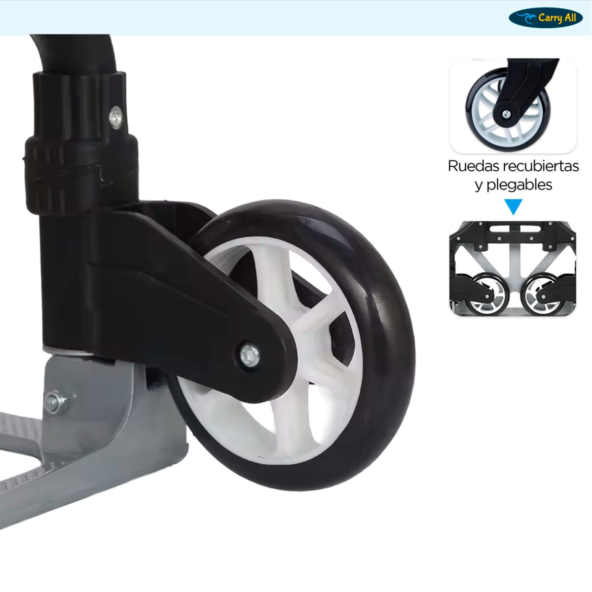 CARRY ALL - Carro de Carga Plegable Tipo Yegua 80 Kilos Rodamientos Cuerda