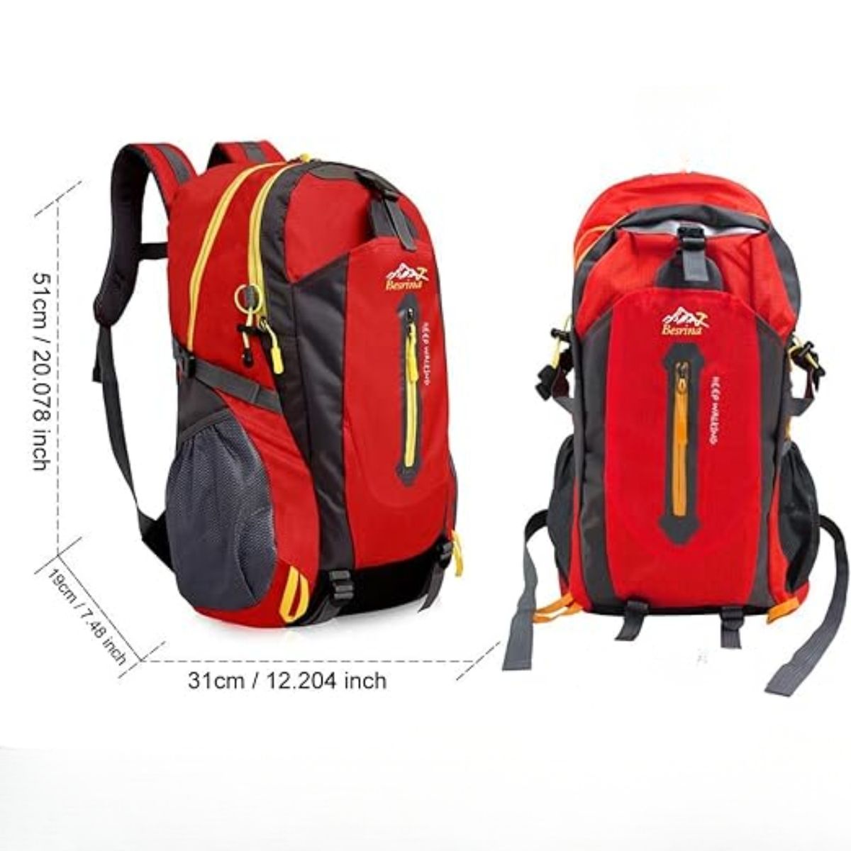 CRUSEC - Mochila Rojo Outdoor Deportivo Trekking 35 Litros
