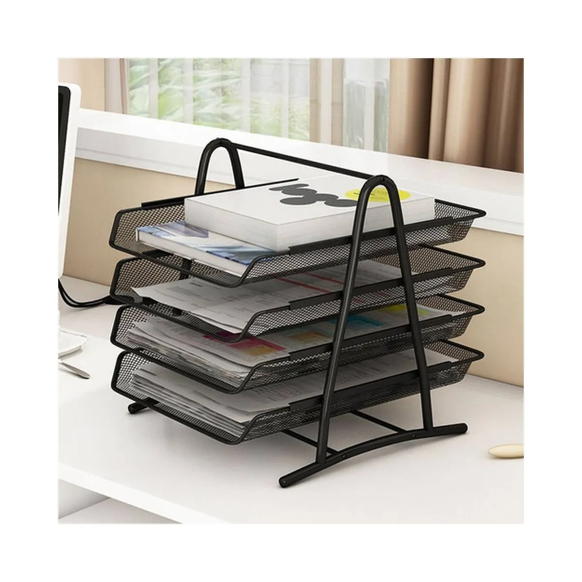 CRUSEC - Bandeja Portapapeles 4 Niveles Para Oficina