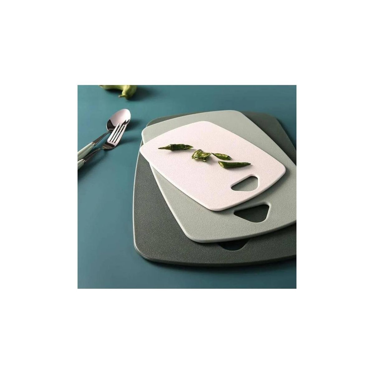 CRUSEC - Set 3 Tablas De Corte A Doble Cara Color Verde