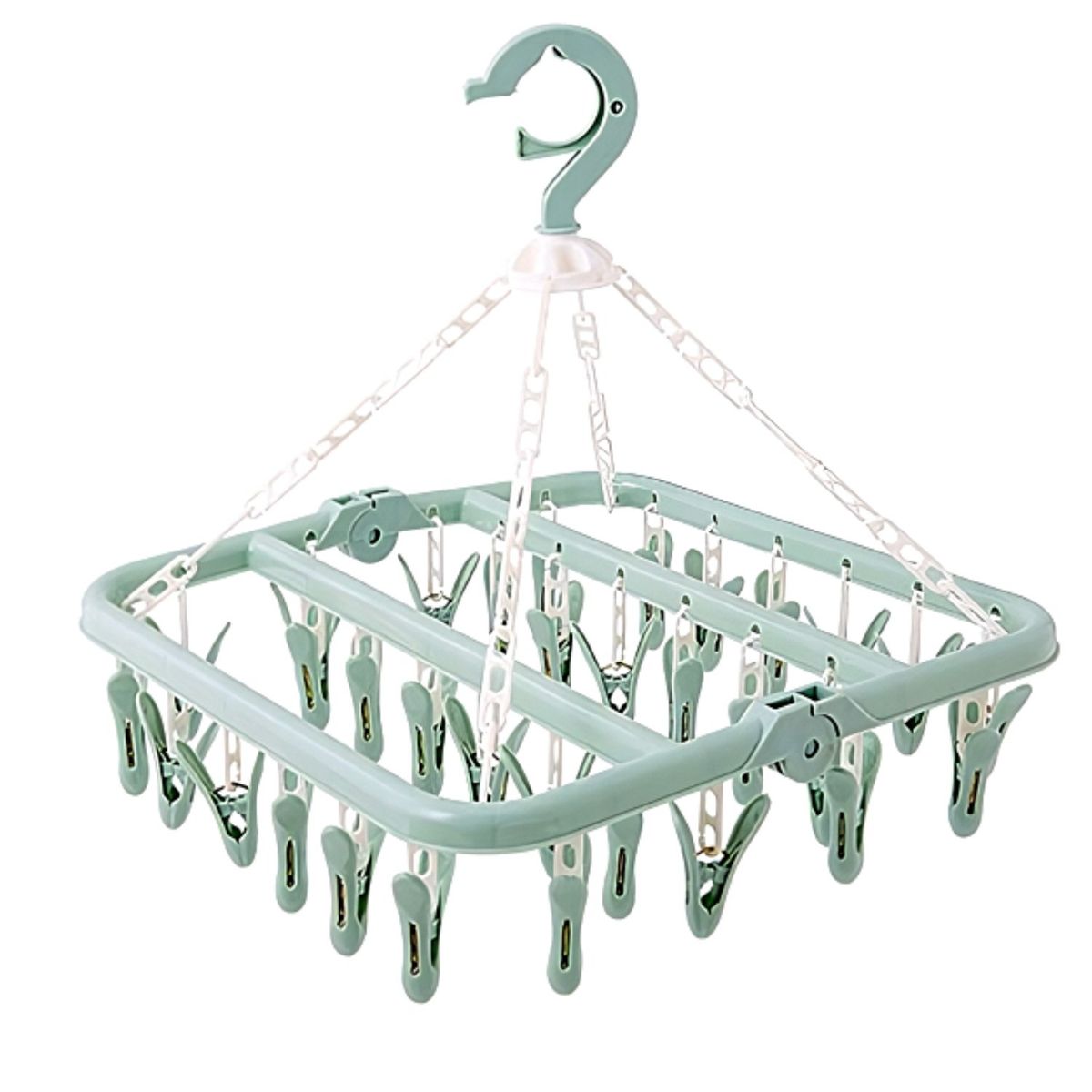 CRUSEC - Colgador De Calcetín Ropa Interior De 32 Clips Verde