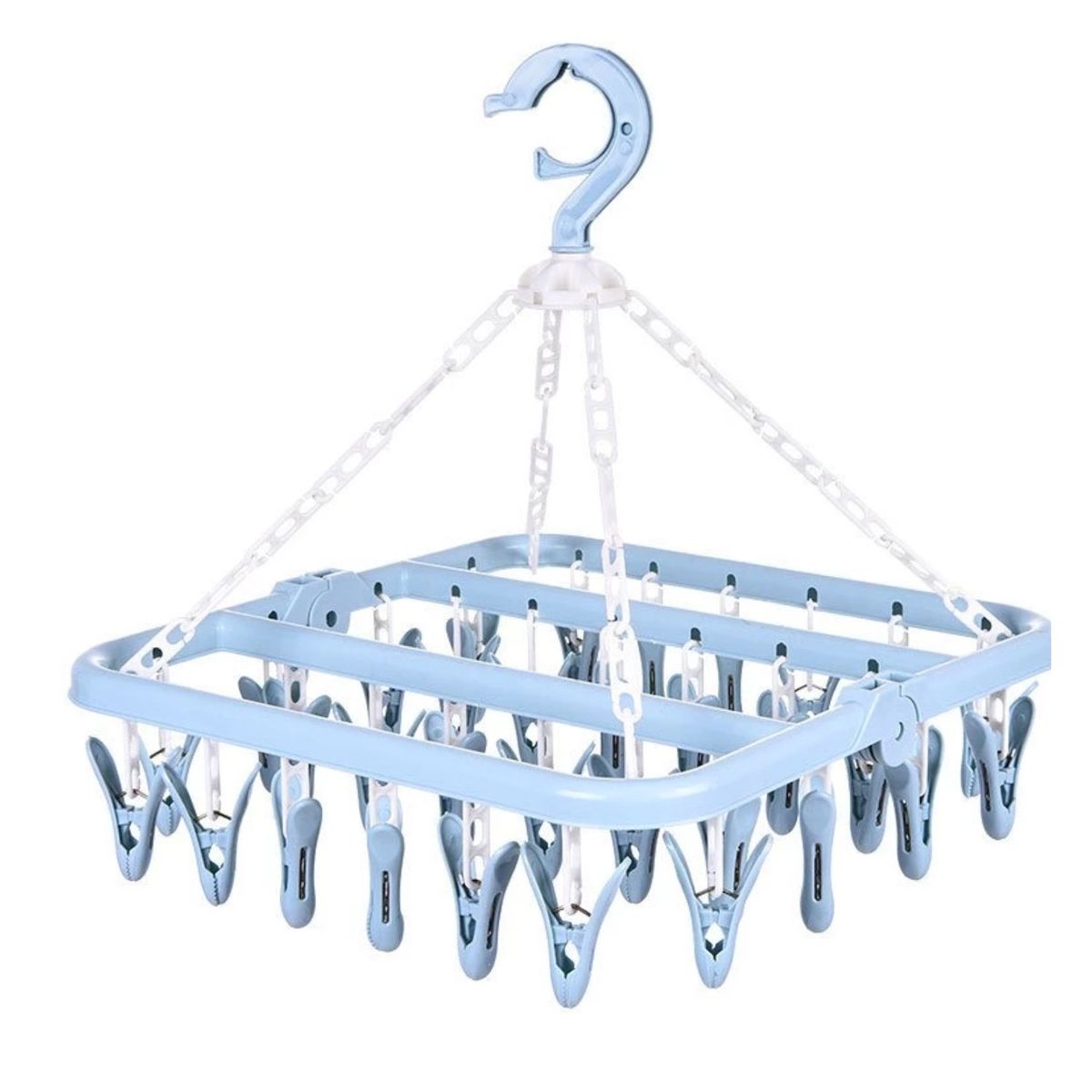 CRUSEC - Colgador De Calcetín Ropa Interior De 32 Clips Azul