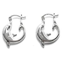 Aros Argolla Delfín Plata Fina 925