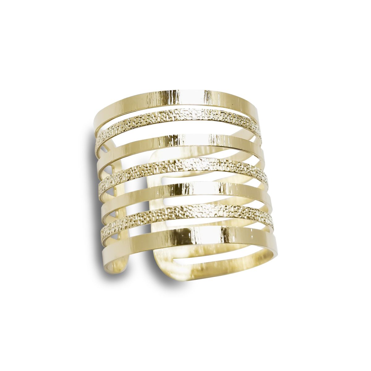 COGGIOLA - Anillo 7 Líneas Enchapado Oro 18K Ajustable
