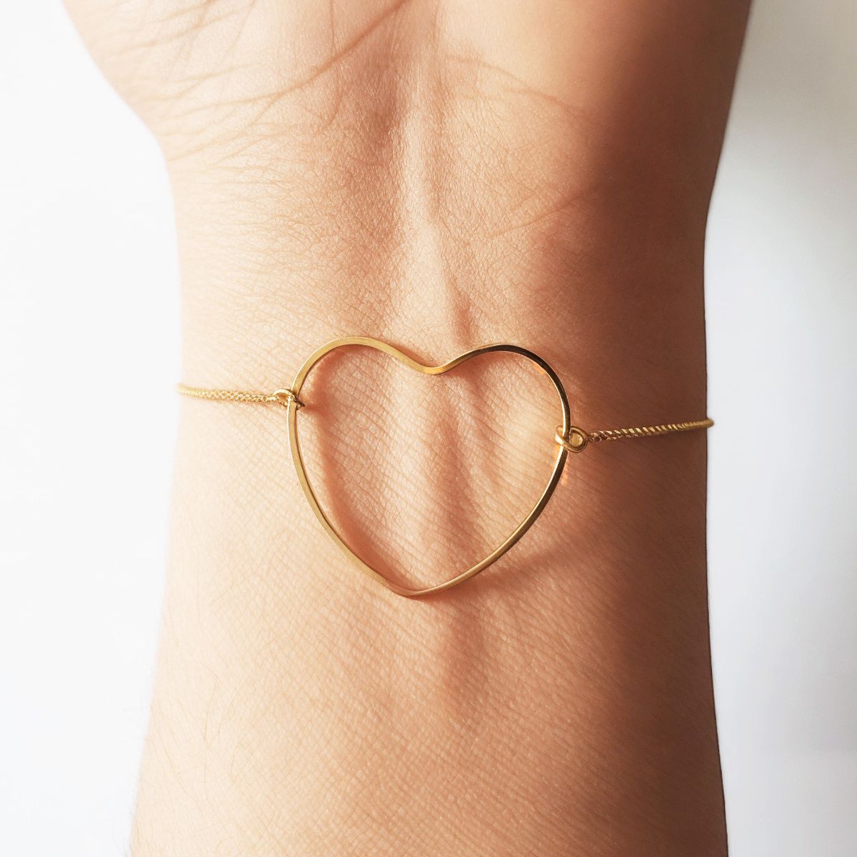 COGGIOLA - Pulsera Corazón Grande Enchapada Oro 18K